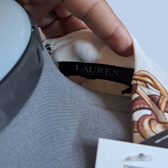 Women's Belting-Print Jersey Long-Sleeve Dress--Size 12-NWT - Picture 6 of 6